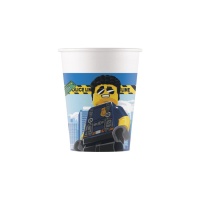 Vasos de Lego policía de 200 ml - 8 unidades
