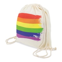 Mochila de algodón con bandera arcoíris