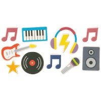 Decoración de azúcar 2D para cupcakes de Disco - 9 piezas