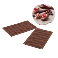 Molde de Cucharas para chocolate de silicona de 17 x 29,5 cm - Silikomart - 8 cavidades