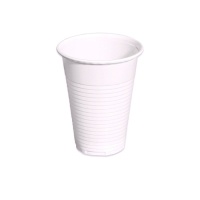 Vasos de 220 ml de plástico blancos - 30 unidades