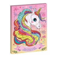 Calendario de adviento de Unicornio colorido