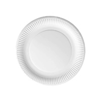 Platos redondos blancos compostable con cenefa de 25 cm - Silvex - 5 unidades