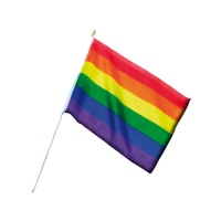 Bandera con palo de arcoíris de 50 x 30 cm