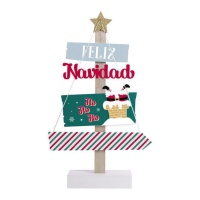 Figura decorativa de Feliz Navidad con luz de 23 x 6 x 41 cm