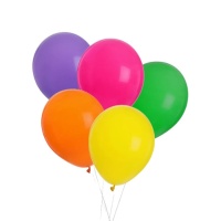 Globos de látex de 23 cm flúor de colores surtidos - 10 unidades