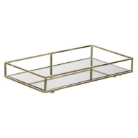 Bandeja para servir oro de 31,5 x 15,5 x 5 cm - DCasa