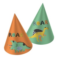 Sombreros de dinosaurios - 6 unidades
