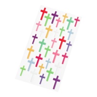 Pegatina 3D de formas de cruces de colores - 32 piezas