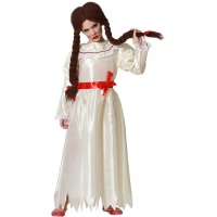 Disfraz de muñeca diabólica con vestido largo para niña
