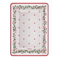 Bandeja rectangular de Navidad de flor de muérdago de 25 x 34 cm - 2 unidades