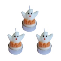 Pack de velas de fantasma de Halloween de 5 cm - 3 unidades