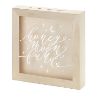 Hucha de madera Honeymoon fund de 30 x 30 x 6 cm