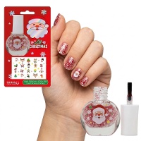 Esmalte de uñas infantil con pegatinas de Lil Xmas