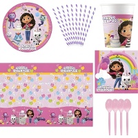 Pack para fiesta de la casa de muñecas de Gabby - 8 personas