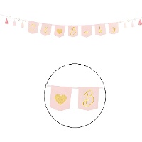 Guirnalda de Oh baby de tela con borlas de 2,5 m - 1 unidad