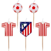 Velas del Atlético de Madrid logo balones - 5 unidades