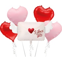 Bouquet de globos de San Valentín de I Love You - 5 unidades