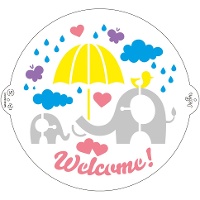 Stencil de Bienvenido bebé de 25 cm - Decora