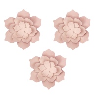 Decoración de flores de papel rosas - 3 unidades
