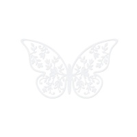 Decoración de papel de mariposas con flores de 6,5 x 4 cm - 10 unidades