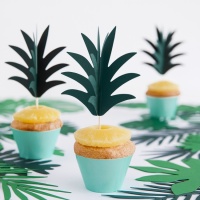 Picks para cupcakes de hoja de piña - 6 unidades