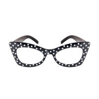 Gafas años 50 negras con lunares