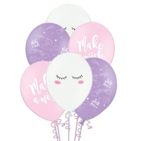 Globos de látex de unicornios de 30 cm - PartyDeco - 6 unidades