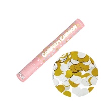 Cañón de confetti de topos oro y plata - 40 cm