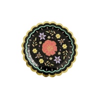 Platos de flores de Día de los muertos de 18 cm - 6 unidades