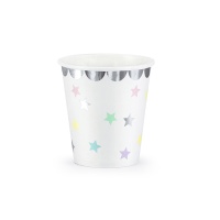 Vasos de Unicornio con estrellas de 180 ml - 6 unidades