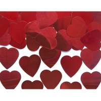 Confetti de corazones grandes rojos de 10 gr