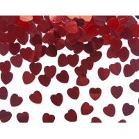 Confetti de corazones pequeños rojos de 30 g
