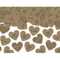 Confetti de corazones grandes con mensajes de 3 g