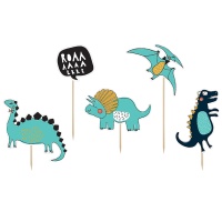 Picks para cupcakes de Dinosaurio prehistórico - 5 piezas