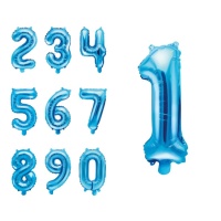 Globo de número azul de 35 cm - PartyDeco