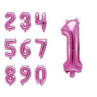Globo de número rosa de 35 cm - PartyDeco