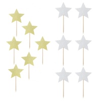 Picks para cupcakes de estrellas - 6 unidades