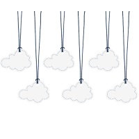 Etiquetas de Aviadores con forma de nube - 6 unidades