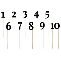 Toppers de números para la mesa negros - 11 unidades