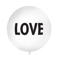 Globo de látex gigante Love negro de 90 cm - PartyDeco - 1 unidad