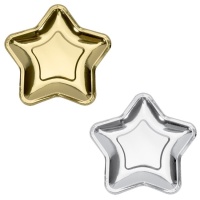 Platos de estrella metalizados de 23 cm - 6 unidades