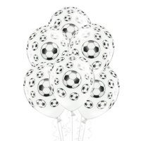 Globos de látex de fútbol de 30 cm - PartyDeco - 6 unidades