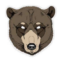 Careta de cartón de oso pardo - 1 unidad