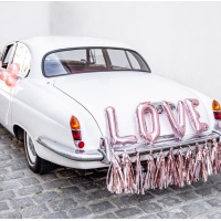 Kit decorativo para coche Love rosa dorado
