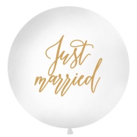 Globo de látex gigante Just Married dorado de 90 cm - PartyDeco - 1 unidad