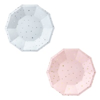 Platos de decágono con estrellas plateadas de 18 cm - 6 unidades