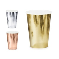 Vasos metalizados de 220 ml - 6 unidades