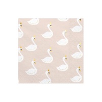 Servilletas de Cisne Blanco de 16,5 x 16,5 cm - 20 unidades