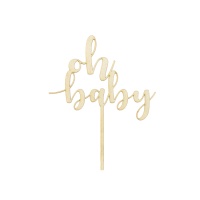 Topper para tarta de madera de Oh baby - 1 unidad